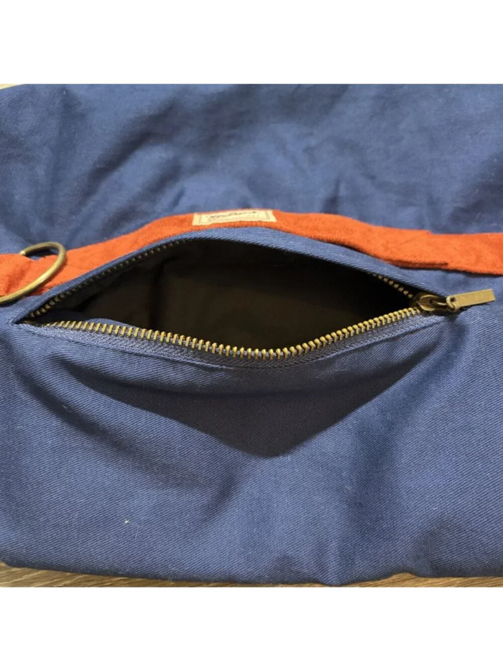 Woolrich Insulated Dog Coat Jacket Navy Rust Medium Durable Adjustable Harness